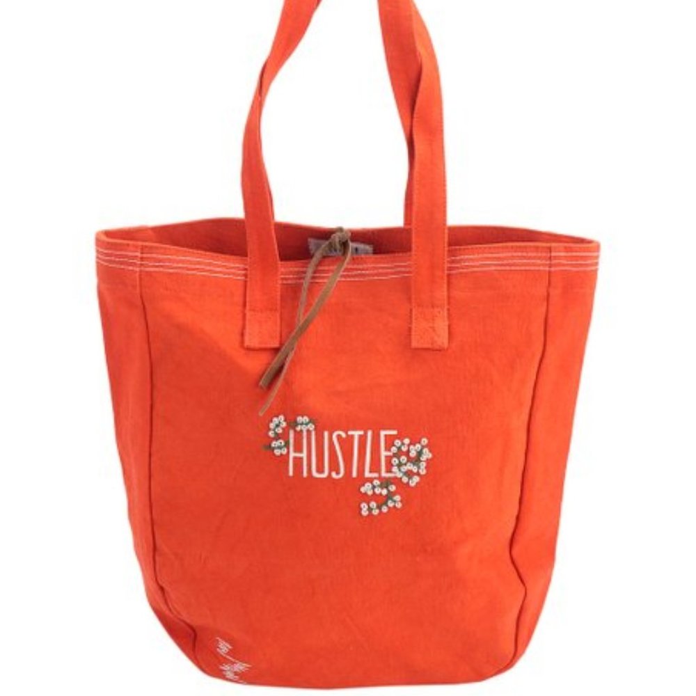 Floor 9 "Hustle" Tote Bag Tangerine